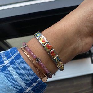 Y2K Italian link charm bracelet